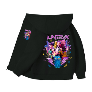 Sudadera con Capucha y Cuello Abotonado con Cremallera para Niños y Niñas, Diseño KPOP Demon Hunters, Tejido Regular, Otoño, Hecho en Guangdong - Product Image 1