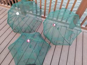 מטריית סגנון דיג מלכודת הסרטנים מלכודת כלוב סרטנים כלוב עם ניילון רשת נקי - Product Image 4