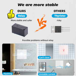 Interruptor de Parede Sem Fio com Painel de Vidro Touch WiFi <span class=keywords><strong>Smart</strong></span> Life RF433 220V EU UK, Não Requer Neutro - Product Image 5