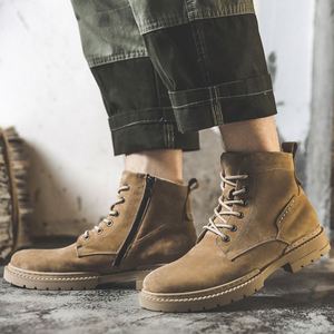 Men's Winter Fleece-lined Leather Boots Casual High-top Non-slip Ankle Boots - Product Image 2