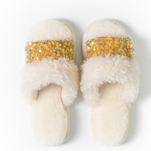 Nouveau transfrontalier pour <span class=keywords><strong>Amazon</strong></span> INS Sequin <span class=keywords><strong>hiver</strong></span> fourrure TPR semelle extérieure doublure en peluche mode peluche pour pantoufles pour femmes usage intérieur à la maison - Product Image 6