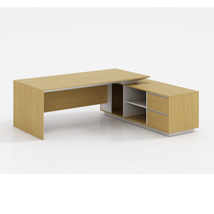 Tavolo di lusso Executive scrivania in legno impiallacciato con soluzioni di stoccaggio e mobili per ufficio di gestione dei cavi - Product Image 4