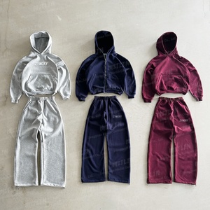 Custom Manufacturer Tracksuit Heavyweight Baggy Sweatpants and Hoodies Set <b>Jogging</b> <b>Suit</b> Oversized Blank Sweat <b>Suits</b> Manufacturer - Product Image 4