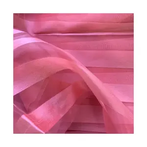 Dress 100% Polyester Fabric Organza Stripe Fabric