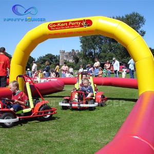 Juego deportivo inflable de PVC comercial, <span class=keywords><strong>pista</strong></span> de carreras de <span class=keywords><strong>Mario</strong></span> Kart inflable duradera para exteriores para niños, Karting a la venta - Product Image 1