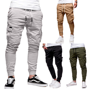Pantalon cargo décontracté en toile pour homme, anti-boulochage, avec braguette zippée, taille mi-haute, teint uni, haute qualité, tendance - Product Image 1