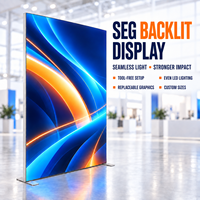 Boîte à lumière LED portable SEG PVC personnalisée avec impression, support d'affichage publicitaire rétroéclairé sans cadre pour stand de salon professionnel