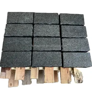 Black Basalt Paver Stone Cobble Stone Meshed Pavement Mats Granite Patio Driveway Paving Stone