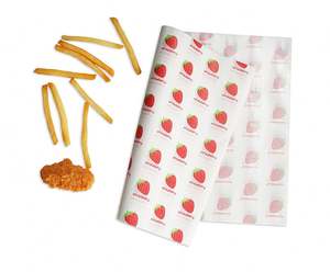 Emballage alimentaire en papier jetable personnalisé pour la restauration rapide, impression de logo pour hamburgers, papier ciré sûr et non toxique pour l'emballage alimentaire - Product Image 1