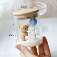 Petite bougie aromatique artisanale en cire de soja en forme d'ours, décoration créative en forme d'ours pour anniversaire, cadeau