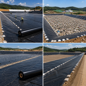 Géomembrane HDPE certifiée, haute friction, anti-vieillissement, à texture simple, pour revêtement anti-infiltration des pentes de décharges municipales - Product Image 2