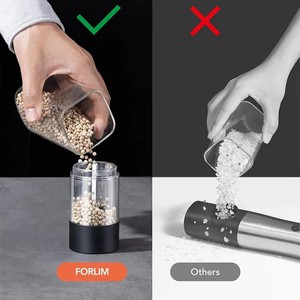 Moulin à <span class=keywords><strong>sel</strong></span> et à poivre électrique intelligent rechargeable à prix réduit, nouveau modèle, avec base de rangement - Product Image 2