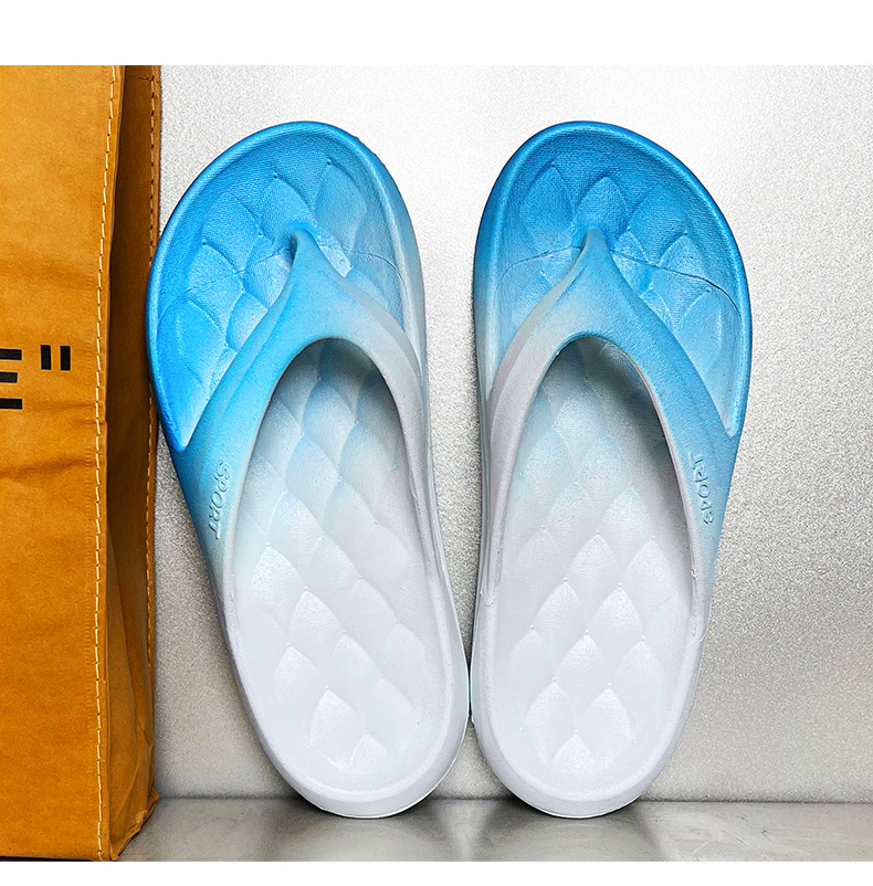 Fashion New Gradient Color EVA Men Filp Flops Slippers Foam Summer Beach Shoes