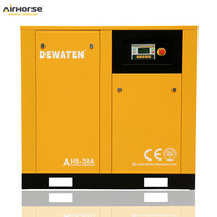 Compresseur d'air à vis refroidi par air 380V 3 phases 50Hz 22 KW 30 CV AHS-30A entraîné par courroie IP 54 8 bar réservoir de 1000L moteur