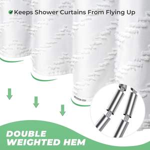 <span class=keywords><strong>Rideau</strong></span> <span class=keywords><strong>de</strong></span> <span class=keywords><strong>douche</strong></span> en tissu polyester imperméable <span class=keywords><strong>de</strong></span> couleur unie, à rayures en chevron texturées, style bohème moderne, 72 x 72 pouces, pour salle <span class=keywords><strong>de</strong></span> bain - Product Image 3