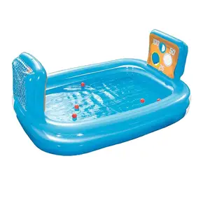 Toptan çocuk oyun şişme yüzme havuzu çocuk futbolu şişme havuz slaytlar ile