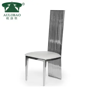 King throne high back silver stainless steel frame wedding venue bridal chairs