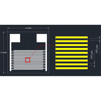 100um 10*10mm sustrato de cerámica Electrodo interdigital gas humedad biosensor chip