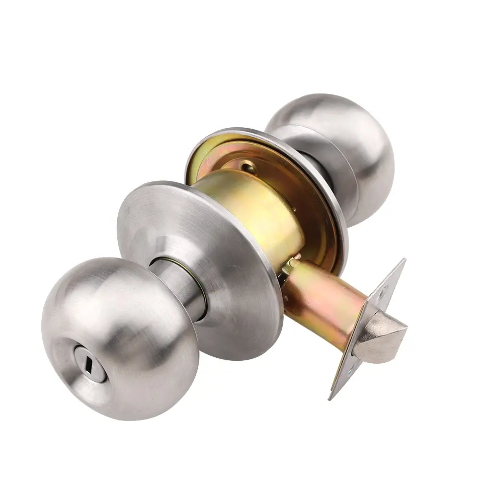 Roeasy Privacy Bathroom Bedroom Stainless Steel Knob Antique Lock Door Handle With Ball Lock