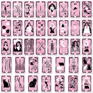 78 pièces de stickers de cartes de tarot <span class=keywords><strong>Blackpink</strong></span> décoratives faites à la main sur mesure pour boîtes à bijoux et tables de toilette - Product Image 3
