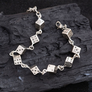Pulsera de Plata de Ley con Números Romanos Cuadrados, Estilo Punk Retro, para Mujer, Elegante y Ligera, Estilo Moderno - Product Image 3