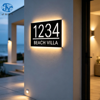 Individuelles Geschäftszeichen LED-Hausnummernschild Hinterleuchtetes Adressenschild Boutique-Hotel Apartment-Gebäude Herrenhaus Villa Außenschild