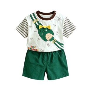 Set Estivo di Borsa a Tracolla con Dinosauri per Bambini, Abbigliamento Carino per Neonati 100% Cotone, Outfit da Esterno con Cartoni Animati, Set di 2 Pezzi per Bambini - Product Image 6