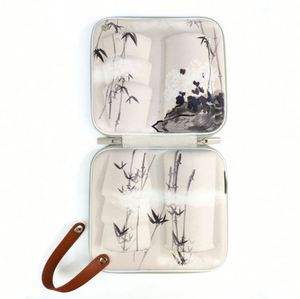 New Launch Chinoiserie Travel Portable Tea Set Case EVA Protective Bag for Tea Glass Ceramic <b>Bottle</b> Cups - Product Image 3