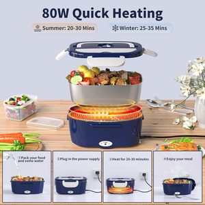 110V/220V <b>Plastic</b> Portable Heater Bento Electric Heated Lunchbox Hot <b>Food</b> Thermal Lunch Box - Product Image 2