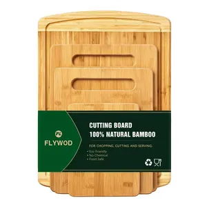 Hot Selling Bamboo Serving Tray Cheese Charcuterie Board Platter Bamboo Chopping Board Set Bamboo Cutting Board Set