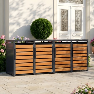 <span class=keywords><strong>Abri</strong></span> extérieur en acier galvanisé pour <span class=keywords><strong>poubelles</strong></span> de jardin, écologique, pour 1/2/<span class=keywords><strong>3</strong></span>/4 bacs à roulettes, en métal, pour rangement - Product Image 4