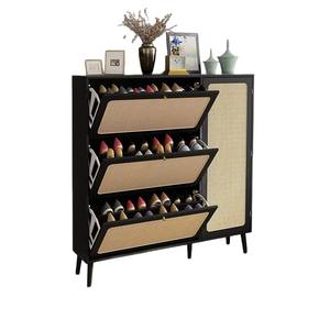 Mueble zapatero con cajones abatibles, almacenamiento que ahorra espacio para la entrada y el recibidor, color madera natural - Product Image 2