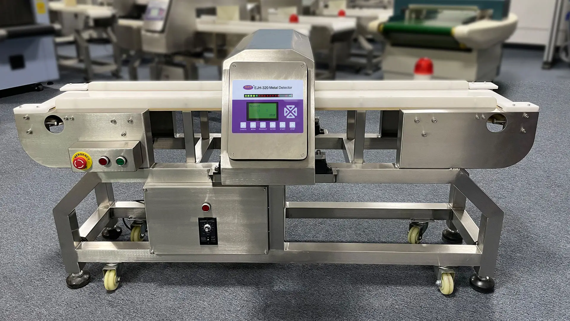 Otomatik Program duyarlılığı bant konveyör gıda Metal dedektör makinesi reddetme ile