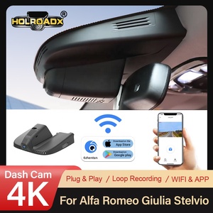กล้องบันทึกวิดีโอ Holroadx 4K 2160P UHD เลนส์คู่ หน้า/หลัง พร้อม WIFI มองเห็นในเวลากลางคืน บันทึกการจอดรถตลอด 24 ชม. สำหรับ <span class=keywords><strong>Alfa</strong></span> Romeo Giulia/Stelvio - Product Image 1