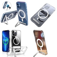 Casing Magnetik Tahan Lama dengan Penyangga untuk iPhone 11 12 13 14 15 16 Pro Max 17 Air Plus, Aksesoris Ponsel Grosir