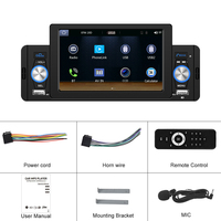 Podofo Autoradio 5" Simple DIN avec Carplay et Android Auto, Lecteur MP5 Voiture Bluetooth FM USB Charge Rapide