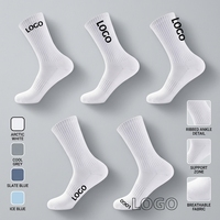 Chaussettes unisexes en tricot plat personnalisables en gros, longues et courtes, pour le sport et le quotidien