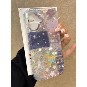 Étui laser pour iPhone 16 15 14 13 Pro Max avec motif de papillon et de fleurs coréen mignon, couleurs, motif en treillis, protection antichoc, coque arrière - Product Image 4