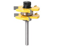 Fraise à queue en carbure monobloc à queue de 1/4 pouce (6,35 mm) avec revêtement TiN, fraise plate pour routeur CNC pour rainurage et sculpture du bois (lot de 2)