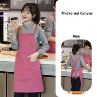 Tablier de travail en coton 100% de haute qualité, personnalisé, bleu Delft, pour serveuses, vente en gros, fabricants de tabliers de chef