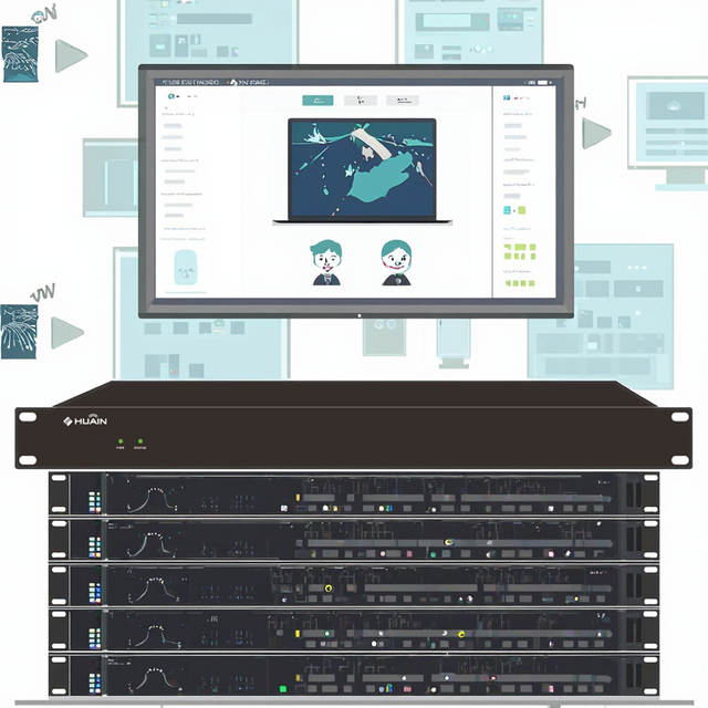 HUAIN HY-VM200EA ROHS Certified Distributed Streaming Media Servers for Video Conference System Manage Control Various Signal