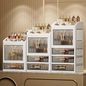 Multi-tiered cosmetic <b>storage</b> box for vanity <b>table</b>, high-<b>end</b> design for bathroom vanity and skincare organizer. - Product Image 4