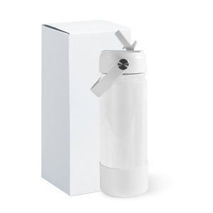 Groothandel Gratis Verzending 18oz Thermosfles Vacuüm Sublimatie Witte Sportwaterfles met siliconen bodem 25 stuks/doos - Product Image 1