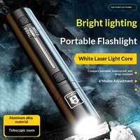 Lampe torche en alliage d'aluminium haute luminosité, indice de protection IP44, double arc, 1000+ lumens, port USB-C, zoom télescopique, portable, pour le camping