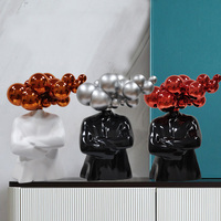 Contemporain Abstrait Figure Humaine Cheveux Bouclés Géométrie Objet Décoratif Luxe Spectacle Plat Intérieur Design Personnage Sculpture