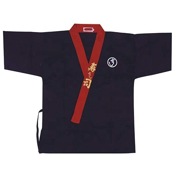 Высококачественное японское пальто шеф-повара суши из полиэстера и хлопка на заказ, одежда шеф-повара