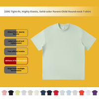Nouveauté été, t-shirt décontracté pour parents et enfants, col rond, 220g, tissage serré, légèrement élastique, logo personnalisé, 100% coton