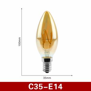 Hochwertige Weihnachts dekorationen Kerzen lampe 2W 4W 6W 2700K 110V E12 E14 Bernstein Rauch grau C35 <span class=keywords><strong>LED</strong></span>-Lampe für Haus Restaurant Café - Product Image 4
