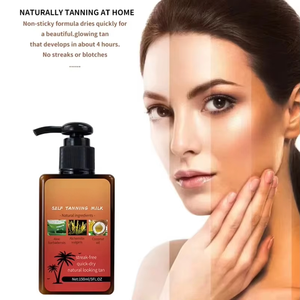 مجموعة لوشن تسمير الجسم بدون خطوط بعلامة تجارية خاصة، نباتي، ذو مظهر طبيعي، مقاوم للماء، لوشن تسمير ذاتي للبشرة السمراء - Product Image 2