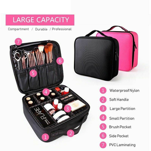 New Professional Toiletry Bag <strong>Makeup</strong> Train <strong>Case</strong> <strong>Brush</strong> Holder Cosmetic Bag <strong>Makeup</strong> Artist Organizer Women Travel Make Up <strong>Cases</strong> - Product Image 5
